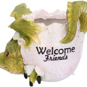 Fantasy Collection~ U4747P9 Welcome Friends Pot 17cm, Resin, Green