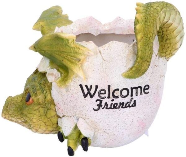 Fantasy Collection~ U4747P9 Welcome Friends Pot 17cm, Resin, Green