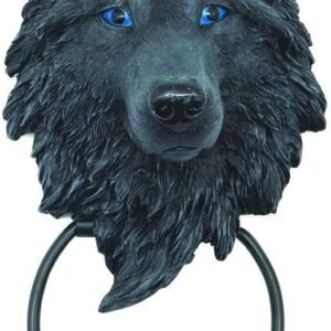Animal Collection~ Dark Guardian Wolf Door Knocker 13cm Black