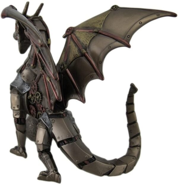 Magic  Collection~Steampunk Dragon Holding Orb Bronze Finish Fantasy Art Statue