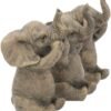 Magicun N.Giftware~Three Wise Elephants Figurine 16 cm Grey