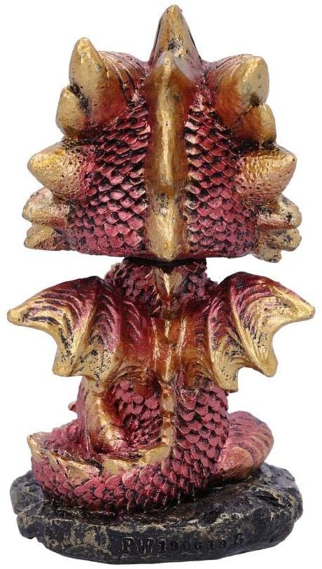 Nemesis Now Bobling Red Metallic Dragon Bobble Head, Polyresin, 9.5cm