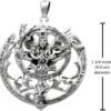 Sterling Silver Queen of Heaven Asarte Goddess Astroglobe Pendant - 1.75 Inches Diameter