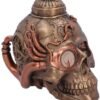 Steampunk Collection~Steampunk Pipe Up Modified Skull Ornament, Polyresin, Bronze, One Size