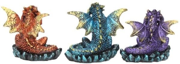 Fantasy Collection~ Three Wise Dragons Figurine 13cm Metallic Multi-coloured