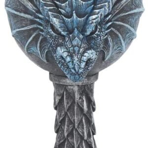Artist Collections~ Dragon Lore Chalice Anne Stokes Goblet 17.2cm Blue, Resin w/stainless steel insert, One Size