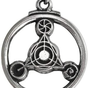 Soloman Pentant~Pewter Barbury Crop Circle Sacred Geometry Alien UFO Pendant
