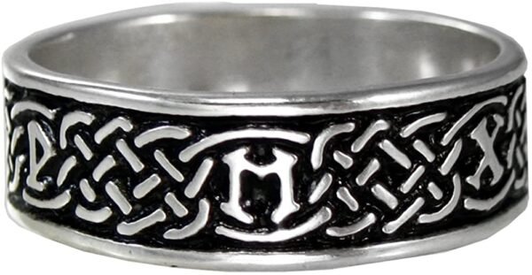 Soloman Pentant~Sterling Silver Celtic Knot Norse Rune Love Ring (Size 4-13)
