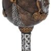 Mythology Collection~ Valhalla Goblet 17cm, Resin w/Stainless Steel Insert, Brown