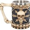 Dark Collection~Large Tankard of Skulls Mug 18cm Ivory