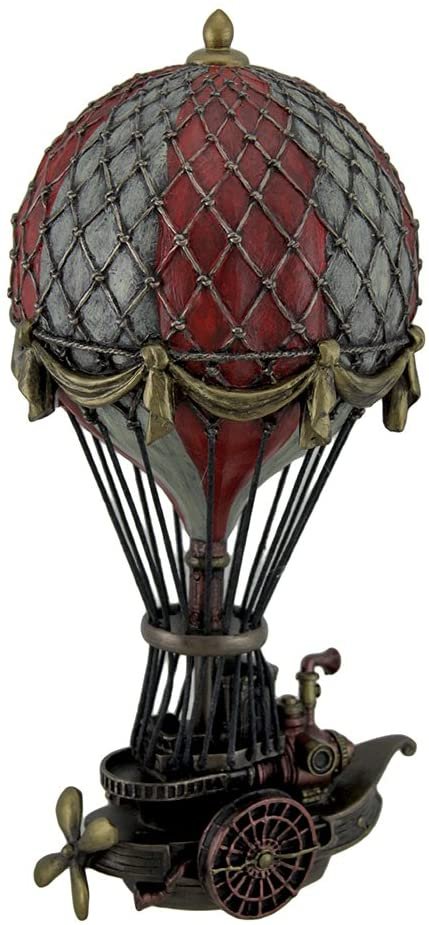 Magic  Collection~Hand Painted Steampunk Hot Air Balloon Fantasy Statue