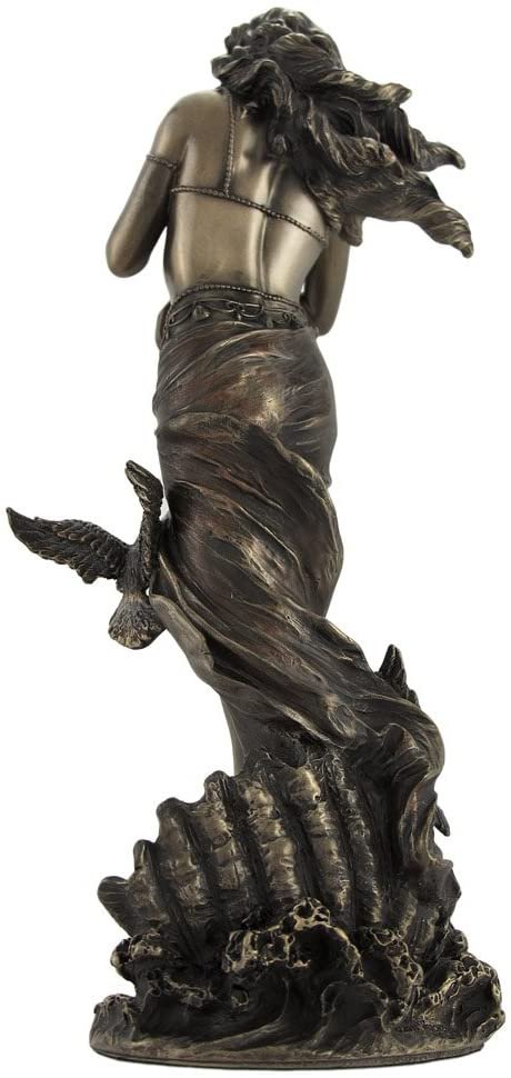 Magic  Collection~Bronzed Aphrodite with Doves on Scallop Shell Statue