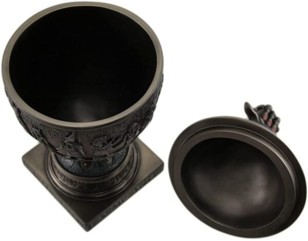 Magic  Collection~Decorative Egyptian Canopic Jar w/Horus Wearing Triple Atef Crown Lid