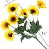 Witchcraft~SNAIL GARDEN Artificial Sunflower, 6 Bunches Silk Sunflowers Bouquet-7 Heads 3" Real Looking Fake Helianthus Per Pack with Green Leaves for Home Office Wedding Garden Party Decoration