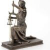 Magic  Collection~10 Inch Lady Justice Kneeling Holding Scale and Sword Solid Metal Letter Opener Antique Bronze Finish Roman Greek Lawyer Statue