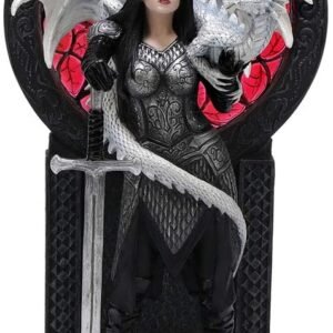 Magic  Collection~9.5 Inch Anne Stokes Valour Dragon Gothic Female Warrior Polyresin Hand Painted Figurine Sculpture