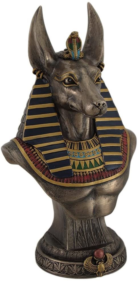Magic  Collection~Ancient Egyptian Jackal God Anubis Bronze Finished Bust Statue