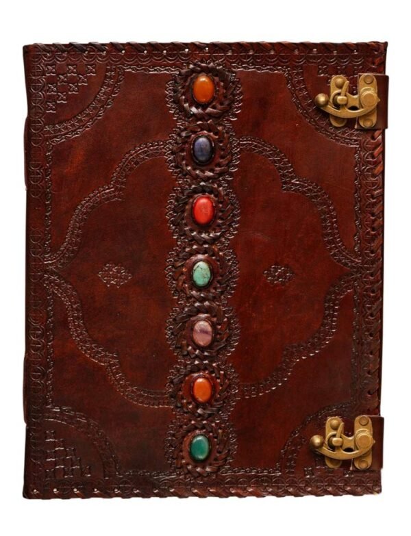 Witchcraft~Seven Stone Vintage Handmade Large Leather Journal Book of Shadows Notebook Office Diary College Book Poetry Book Sketch Book 13 inch