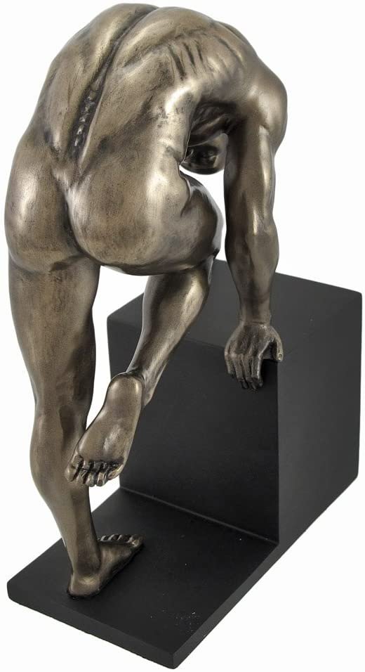 Magic  Collection~Bronzed Nude Male on Platform Bending Pose