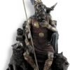 Magic  Collection~Bronzed Norse God Odin on Throne with Ravens and Wolves Statue