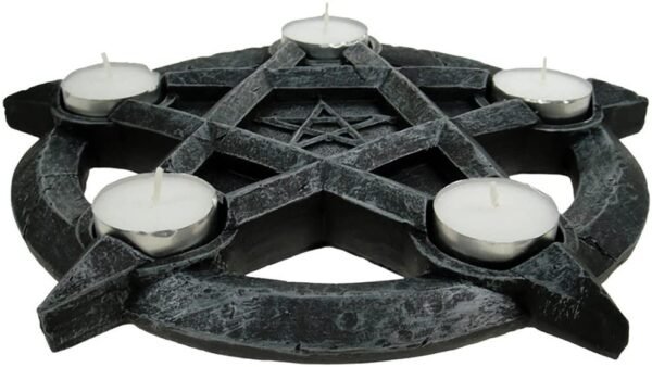 Magicun N.Giftware~Pentagram Tealight Holder 32cm Grey