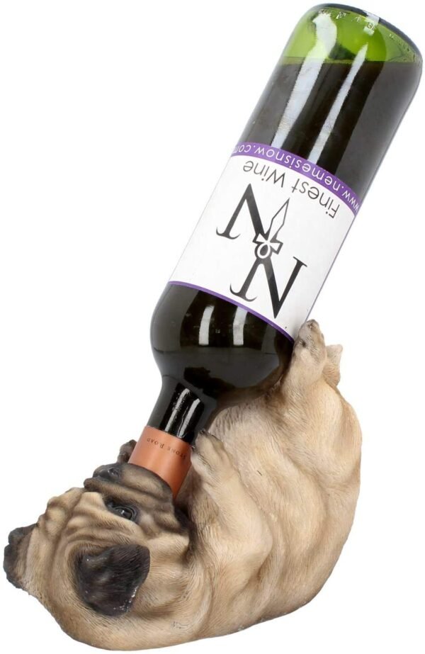 Animal Collection~ Guzzlers Pug Wine Bottle Holder 21cm Fawn