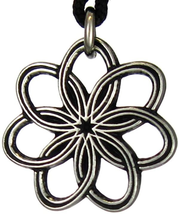 Soloman Pentant~Pewter Seven Goddess Blossom Pendant Necklace
