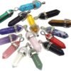 Witchcraft~TANG SONG 15PCS DIY Bullet Shape Healing Pointed Chakra Beads Crystals Bullet Shape Stone Random Color Beads Pendant for Pendant Necklace Jewelry Making (Mixed Color)