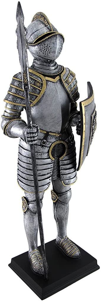 Magic  Collection~Medieval Armor Knight with Poleaxe and Shield Statue