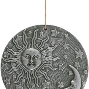 Home Decor~Something Different Silver Effect - Terracotta - Round Sun & Moon Plaque