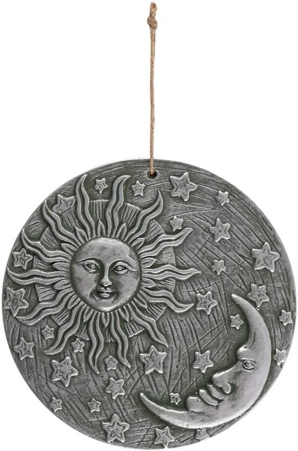 Home Decor~Something Different Silver Effect - Terracotta - Round Sun & Moon Plaque