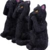 Magicun N.Giftware~Three Wise Felines 8.5cm, Black