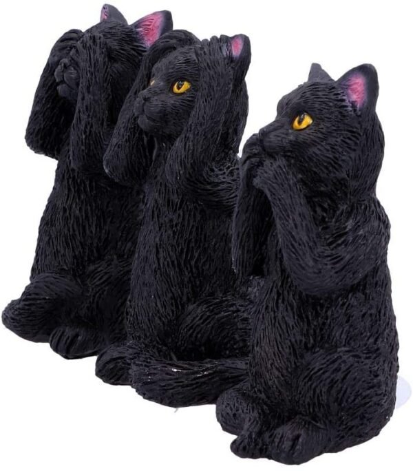 Animal Collection~ U4802P9 Three Wise Felines 8.5cm, Black