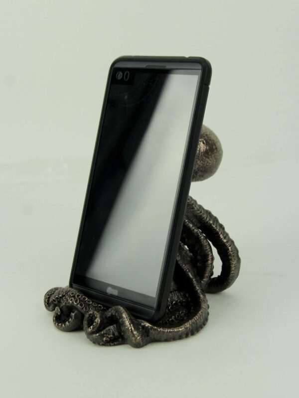 Magic  Collection~Antique Bronze Finish Octopus Cell Phone Holder Kraken Statue