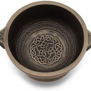 Magic  Collection~Celtic Knotwork Pattern Bronze Finished Two Handled Quaich Cup