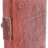 Wiccan Collection~Pentagram Embossed Leather Journal With Lock 20cm Brown