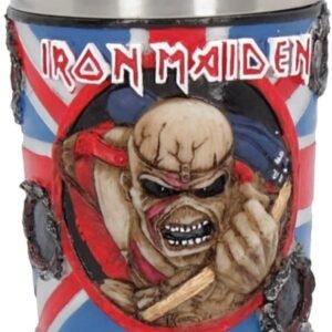 Band Merchandise~ B4126M8 Iron Maiden Shot Glass 7cm Blue, Resin w/Stainless Steel Insert
