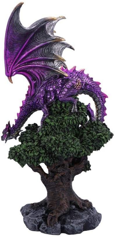 Fantasy Collection~ Nature's Perch Tree of Life Purple Dragon Figurine, Polyresin, One Size
