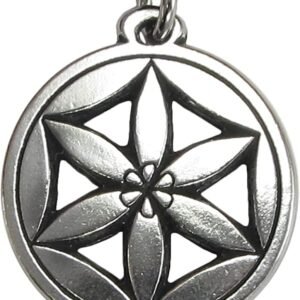 Soloman Pentant~Pewter Flower of Aphrodite Goddess of Love Pendant Necklace
