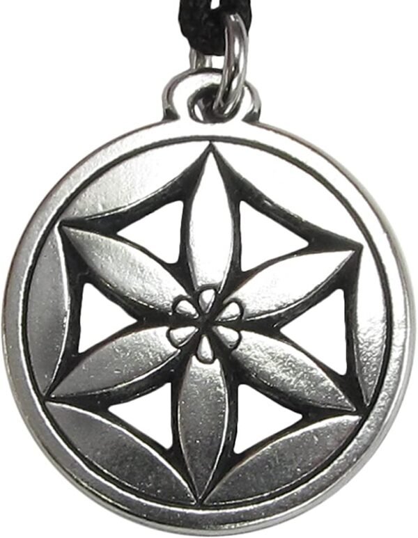 Soloman Pentant~Pewter Flower of Aphrodite Goddess of Love Pendant Necklace