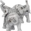 Magicun N.Giftware~Henna Harmony Set of 2 9.5cm Elephant Figurines, White, One Size
