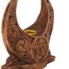 Magicun Altar~Dryad Design Moon Candle Holder Wood Finish