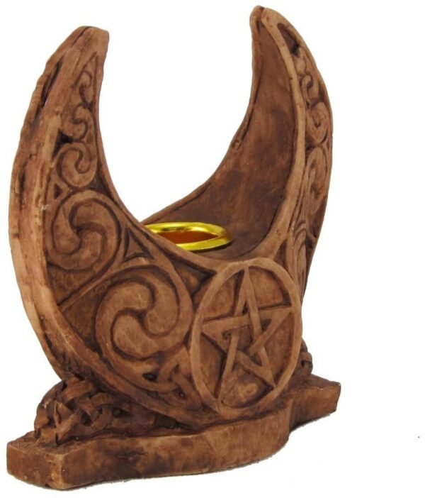 Magicun Altar~Dryad Design Moon Candle Holder Wood Finish