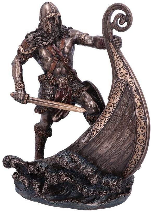 Nemesis Now Bronzed Halvor Viking Longship Figurine, One Size