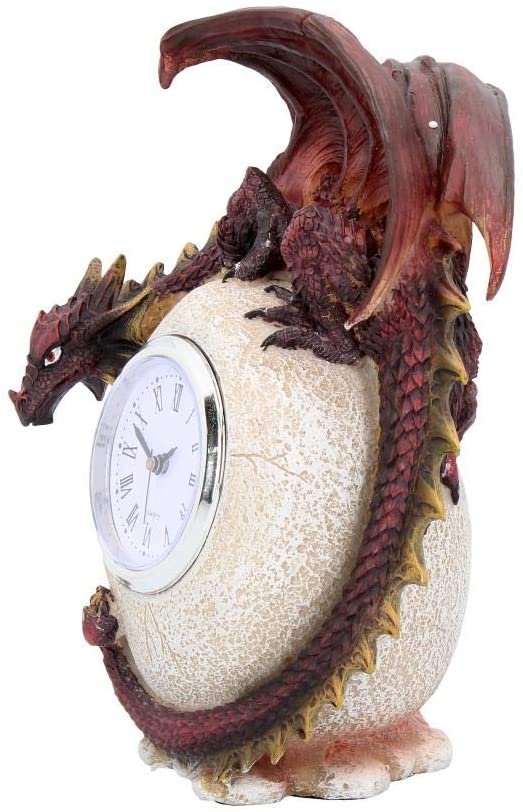 Fantasy Collection~ Timeless Guardian Clock 20cm Red, Resin