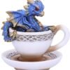 Fantasy Collection~ Purple Dracuccino Dragon Teacup Figurine, Polyresin, One Size