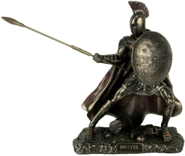 Magic  Collection~Hector Trojan Prince Warrior of Troy Holding Spear and Shield Statue