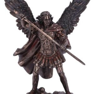 Light Collection~Bronze Saint Michael the Defender Archangel Figurine, One Size