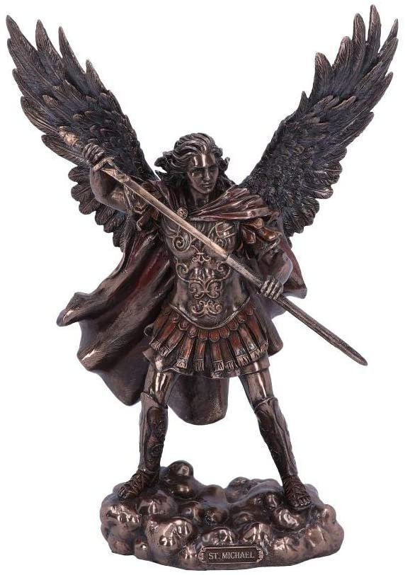 Light Collection~Bronze Saint Michael the Defender Archangel Figurine, One Size