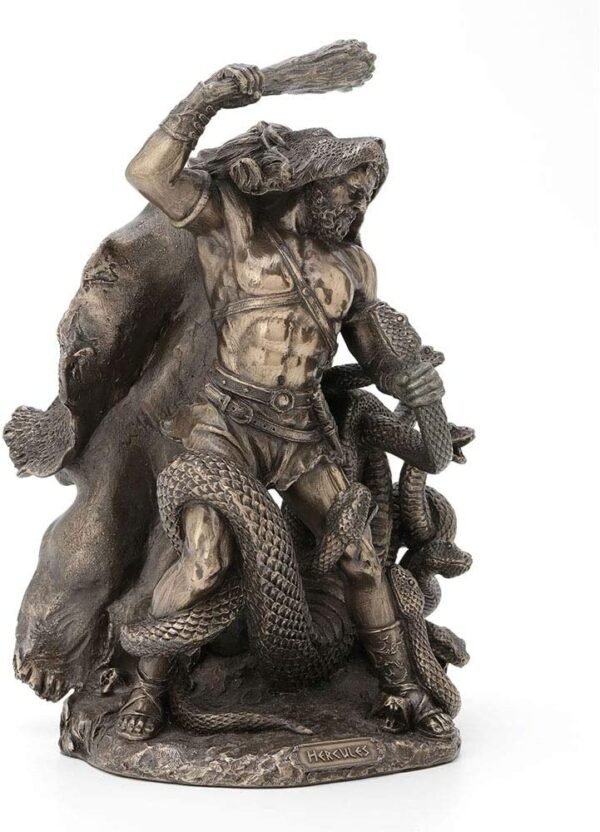Magic  Collection~9 Inch Slaying of Hydra Second Labor of Hercules Greek Roman Monster Battle Hero Heracles Antique Bronze Finish Statue